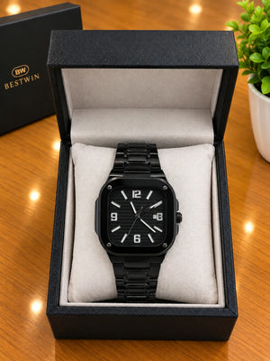 All Black Square Watch